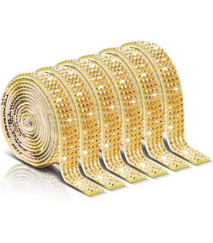 QUARKZMAN Strassband Selbstklebend - 3 Yard Regenbogen Glitzerstreifen Für DIY & Basteln