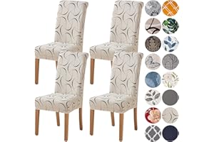 HZDHCLH Chair Covers Slipcovers 4/6 PCs Stretch Removable Washable Short Dining Chair Protector Cover Seat for Hotel,Dining Room,Ceremony (Arbitrarily,4 PCS)