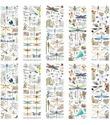 WANDIC Transfer-Aufkleber 10 Blatt – Bienen, Vögel, Blumen, Wasserdicht, 30x9,9 Cm, Für Möbel, Flaschen, DIY