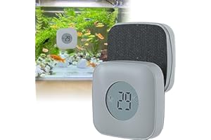 PORFOYO Aquarium Magnetbürste - Aquarium Scheibenreiniger Magnet mit Temperaturanzeige, Aquariums Magnetic Brush, Aquariums Glasreiniger für Algenentfernung Fischglasbecken Aquarienreinigung
