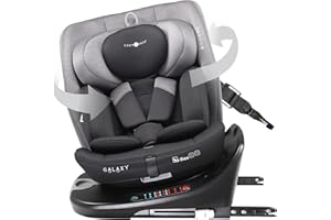 Cozy N Safe Galaxy i-Size 360 Rotation 40-150cm Child Car Seat R129 Certified,5 Recline Positions, Side Impact Protection, Easy Installation with IsoFIX & Top Tether (Black/Grey)