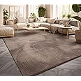TT Home Large Rug Short Pile Monochrome Modern Design Washable, colour:Taupe, Size:140x200 cm