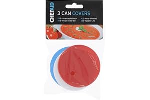 Chef Aid Set di 3 coperchi standard per lattine, perfetti per sigillare e mantenere fresco il contenuto rimanente dopo essere stato aperto, ideali per l'uso con cibo per animali domestici
