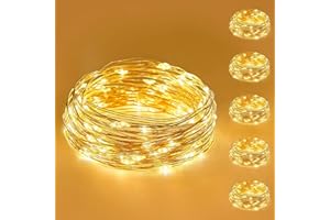 BTONGE Lot de 6 guirlandes lumineuses 30 LED de 3 m - Fonctionnement à piles - Étanche - Pour décoration de jardin ou de fête en intérieur