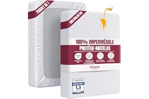 Utopia Bedding Protège Matelas 140 x 190 x 30 cm Imperméable, Certifié Oeko TEX, Alèse Drap Housse, Matelas Couvre, Respirant, Élastique Tout Autour Blanc