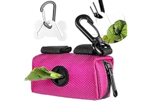 KYRILALI Spender für Hundekotbeutel Dispenser, Dog Poop Bag Holder, Hundekotbeutelhalter, Kotbeutelspender, Leinenspender für Hundekotbeutel, Dog Poop Bag Dispenser, Haustierhundekotbeutelspender, Rosa