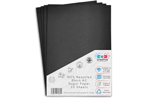 Återvunnet A2 svart socker återvunnet papper 20 ark, bra konst och hantverk för att rita målning och scrapbooking-tillbehör 4