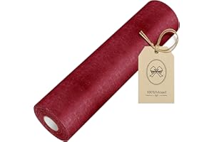 100%Mosel Bieżnik stołowy z włókniny, bordowy czerwony (30 cm x 25 m), dekoracyjny obrus, elegancka dekoracja stołu na urodziny i wesela, kolorowa dekoracja na specjalne okazje