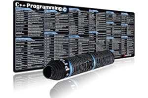 EXCO Tapis de souris avec touches C++, C++ touches raccourcies Tapis de souris de jeu | Tapis de souris de bureau | Tapis de clavier de bureau | Bord cousu antidérapant, raccourcis clavier pour bureau