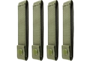 WYNEX Courroie Molle 6 Pouces Courroie de Molle Tactique Sangle Molle Courroie d'attache à Bouton-Pression Courroie à Mousqueton en Nylon 4 Paquets