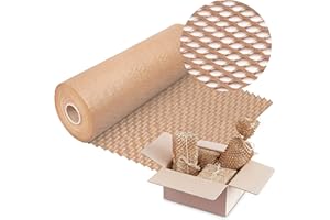 V1 Trade Rotolo di carta da imballaggio 40 cm x 50 m, carta a nido d'ape marrone, rotolo di carta kraft ecologica, cartone ondulato 90 g/m², materiale da imballaggio, materiale di riempimento