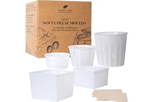 Sandy Leaf Farm Cheese Mould Kit – Make Cream Cheese, Feta, Ricotta, Paneer & More | DIY Cheese Making Kit with Cheese Mould & Cloth Set | Unique Foodie Gift for Men & Women, Perfect Birthday Present