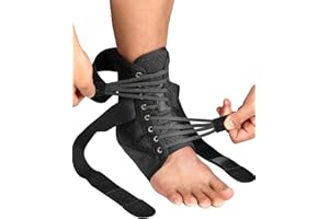 Fitomo Cavigliera Ortopedica per Distorsione, Cavigliera Sportiva con Stabilizzatore Staccabile, Tutore Caviglia Distorsione per uomini e donne (Nero, L)