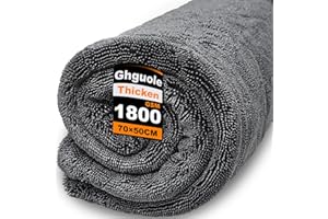 Ghguole Serviette de Séchage pour Voiture,70x50cm-1800GSM Chiffon de Séchage pour Voiture,Super Absorbant Microfibre Sechage Voitures,Non Pelucheux,Sechage Rapide,sans Traces pour Auto Moto Vitre