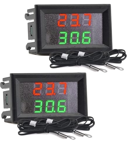 Multicolor DC 4-28V Dual LED Display Digital Thermometer Mit NTC Sensor – Digital