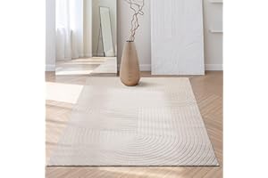 the carpet Santo Plus tappeto moderno - tappeto di alta qualità per soggiorno, camera da letto, color crema, tappeto boho in 200 x 280 cm in polipropilene