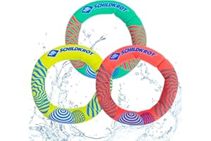 Schildkröt Neopren Tauchringe 3 Stück I Ø 14cm I Wasser-/ Tauchspielzeug für Kinder I Sandfüllung I Stehen senkrecht am Grund