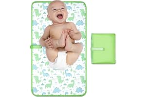 Precious Snuggle | Boys - Baby Changing Travel Mat 2023 | Portable Changing Mat | 65cm x 38cm | Double Wipeable Sides | Hand Washable + Waterproof | Premium & Recommended by Parents (Dinos)