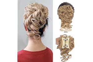 SDZNYQT Claw Messy Bun Hairpieces Clip Wavy Curly Hair Chignon Clip in Hairpieces Tousled Updo Doughnut Hair Bun Synthetic Hair Ponytail for Women Girls