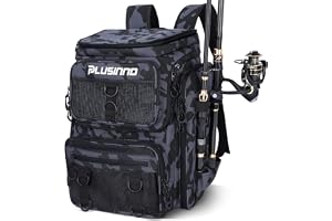 PLUSINNO unisex - vuxen Fishing Backpack With Tackle Boxes fiskeryggsäck med tackellådor