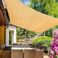 Emooqi Sonnensegel Rechteckig, Sonnensegel 2x3M Sonnenschutz Atmungsaktiv HDPE UV Schutz, Permeable Canopy für Terrasse…