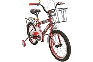 Zerimar Bici con Ruote da Allenamento e Cestino | Bici per Ragazzi e Ragazze | Biciclette per Bambini | Bici per Bambini 16,18 e 20 Pollici | Bicicletta per Bambini 3-8 Anni (16, Rosso-Rosso-16)