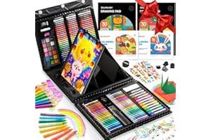 Shuttle Art 335-Piece Art Set for Kids, Ages 6-12 - Includes Colouring Books, Pencils, Pastels, Crayons, Watercolours, Markers & More