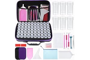 Kyrio 60 Slots Diamant Malerei Aufbewahrungsboxen,Diamant-Malerei Kits,Container-Gläser,Pinzette,Tabletts,Tone,Perlenschmuck Diamant Kunst Aufbewahrungsbox für DIY Kunsthandwerk