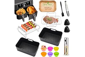 HUMTEOXI Akcesoria do frytkownicy na gorące powietrze, Ninja Foodi AF400EU, AF300EU, 7,6L-9,5 l i inne Dual Zone Air Fryer, bez BPA, Ninja Dual Zone frytkownica na gorące powietrze, akcesoria do