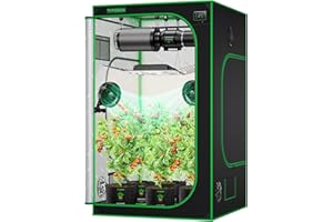 VIVOSUN Growzelt 120x120x200cm (47x47x79po) Tente de culture en Mylar haute réflectivité avec fenêtre et bac de récolte pour hydroponie et culture en intérieur S448 Tente de culture adaptée pour