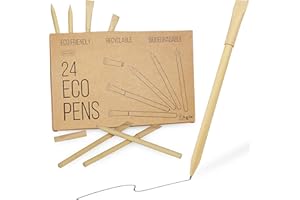 AGILE HOME AND GARDEN Agile – Eco Pens Multipack of 24 – Black Ink – Ballpoint Pens – Biro Pens – Stationary Supplies – University Essentials for College Students and Teachers – Eco Friendly Gifts – Sustainable Product