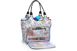 YARWO Borsa per maglieria, trasporto per agomaglia, filato di lana, borsa da lavoro, accessori a maglia e uncinetto, dente di leone