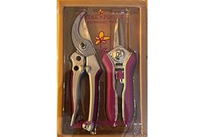 Petal Power Premier Ladies Gardening Secateurs Set – 7” Razor Sharp Bypass & Trimmer Ladies Secateurs – Perfect Gardening Gift for Women. (Purple)…
