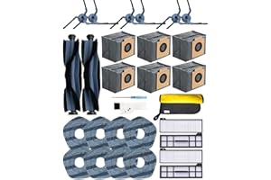 Yivy Juego de 29 Accesorios de Repuesto para Eufy X10 Pro Omni, 2 Cepillo Principal, 6 Cepillos Laterales, 4 Filtros, 6 Bolsas de Polvo, 8 Toallitas etc.