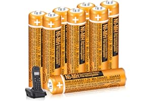 CUCESH 8 Pack 550mAh 1.2V HHR-55AAABU AAA NI-MH Rechargeable Batteries for Panasonic BT Gigaset Cordless Phones