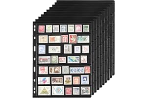 UNCLE PAUL 10 fogli di pagine per album di francobolli, 7 tasche 7,7 x 1,35 pollici Inserti per collezione di francobolli Maniche per raccoglitore per collezione di francobolli IS010710