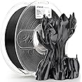 AMOLEN Silk PLA 3D Printer Filament, Shiny Silk Black PLA Filament 1.75mm, 3D Printing PLA Filament for Most FDM 3D Printer, 1kg Spool(2.2lbs)