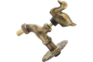 AERZETIX Väggmonterad kanel handfatskran 1/2 tum dekorativ antik retrokontroll anka - vintage badrumsfontän prydnad trädgårds