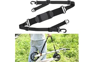 Hejo Scooters Carry Strap Universal, Portable Scooter Pull and Carry Straps, Scooter Accessories, Adjustable Scooter Shoulder Strap for Kids Bikes Foldable Bicycle Scooter (Black)