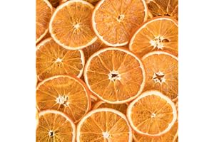 YY-JUNYING Decoración de rodajas de Naranja secas, Juego de 50 rodajas de Naranjas secas para Decorar Coronas de Adviento y Navidad