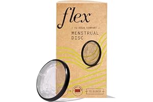 Flex Discos menstruales | Discos menstruales desechables | Reduce los calambres y la sequedad | Alternativa de tampón para principiantes | Capacidad de 5 súper tampones | Fabricado en Canadá | 12
