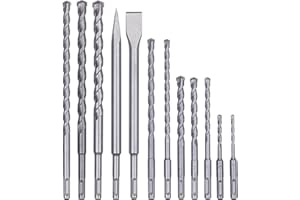 KWB BY EINHELL Original Einhell 12-tlg. SDS-plus Bohrer-Meißel-Set (Bohrhammer-Zubehör, inkl. 10x Steinbohrer, 1x Flachmeißel, 1x Spitzmeißel, im praktischen Koffer)