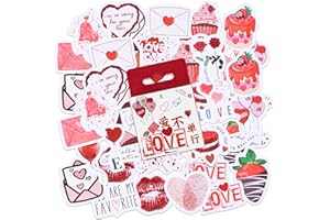 SHANFAA 46PCS Love Stickers,Romantic Love Heart Sticker Valentine's Day Stickers,DIY Decoration Stickers Set for Scrapbook,Water Bottles, Laptops, Party Favors,Travel Case, Journal