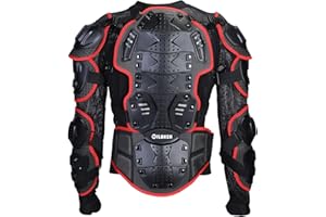 WILDKEN Giacca Moto Corpo Armatura Indumenti di Protezione Completa Moto Professionale Sportivo per Donna Uomo Adulto Spina Dorsale Tuta da Motociclista (Rosso, L)