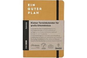 ‎EIN GUTER PLAN Ein guter Plan Mini 2026 – Ganzheitlicher Terminkalender für mehr Achtsamkeit und Selbstliebe – Nachhaltig produzierter Planer im handlichen DIN-A6-Format (Bernstein 2026)