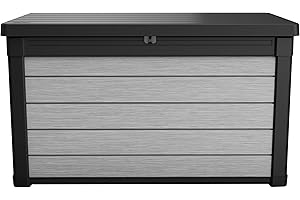 ‎KOLL LIVING GARDEN Aufbewahrungsbox Maxi - hochwertige Gartenbox mit Gasdruckfedern - viel trockener Stauraum für Sitzauflagen oder Gartengeräte - 100% wasserdicht - mit Belüftungssystem (Maxi 380 Liter)