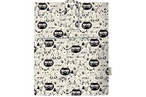 KAPAX Book Sleeve Cover - Hard Books Cover for Paperback, Washable Fabric, Book Protector- Padded, Tablet Pc Case Cover for Adult (Black Cat)