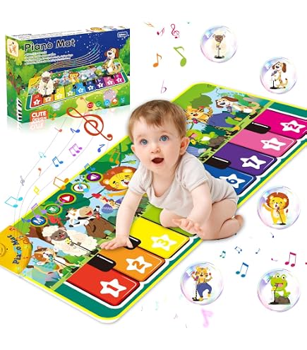 Tapis Musical Bébé 2 En 1 Gaethra - Piano Et Batterie Pour 1 An Et Plus