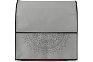 kwmobile Pokrowiec kompatybilny z KitchenAid 4,3-4,8 l - pokrowiec z wzorem - indyjski słoneczny szary