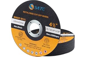 SATC Cutting Discs for Angle Grinder 20-Piece Durable 115mm Metal Cutting Disc Ultra Thin 1mm for Fast & Precise Cutting of Steel, Iron, Aluminum, & Ferrous Metals
